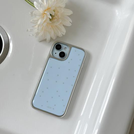｜ABOE｜ BLUE STAR Silver Epoxy Phone Case