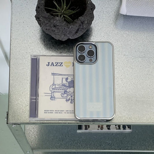 ｜OLIVET｜ Label Point Blue Epoxy Case (Silver Frame)