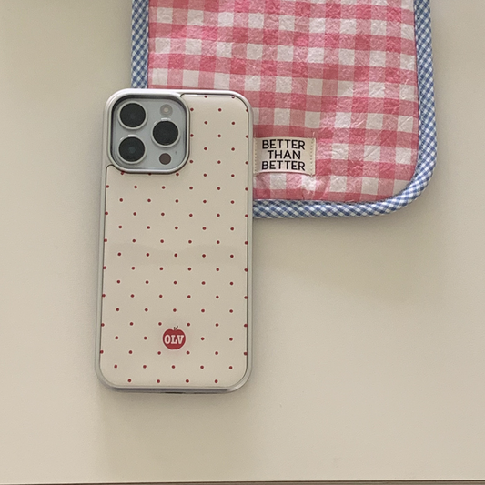 ｜OLIVET｜ OLV Apple Dot Epoxy Case (Silver Frame)