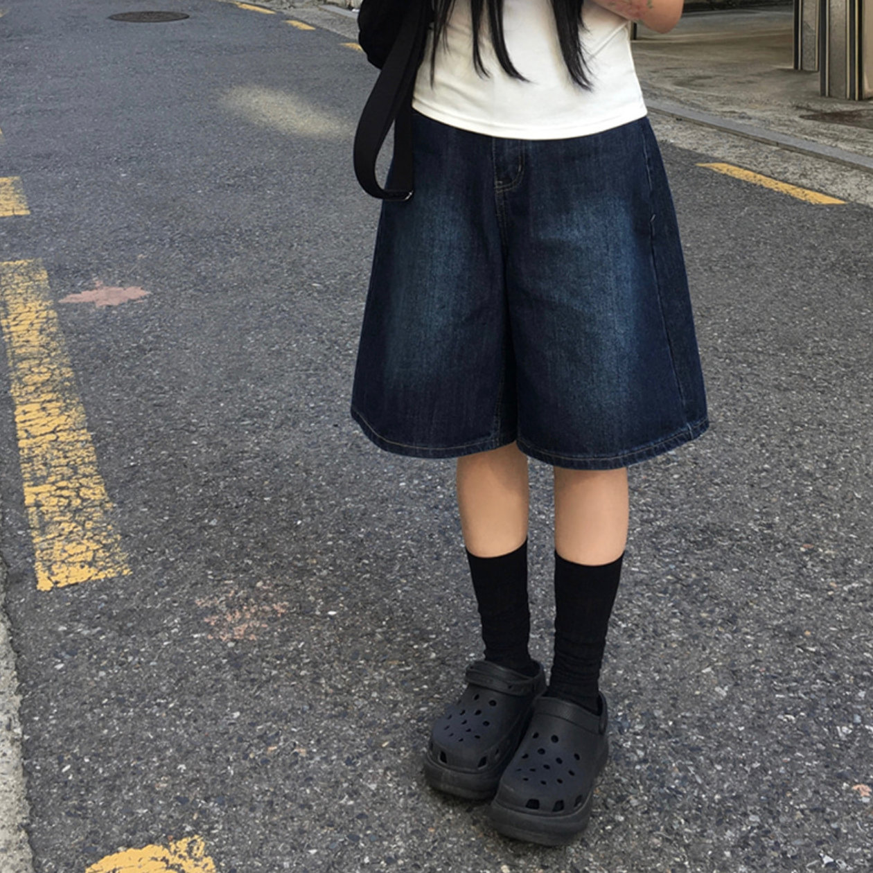 ｜anyonemore｜ Summer Delle Short Bermuda Washing Denim Pants