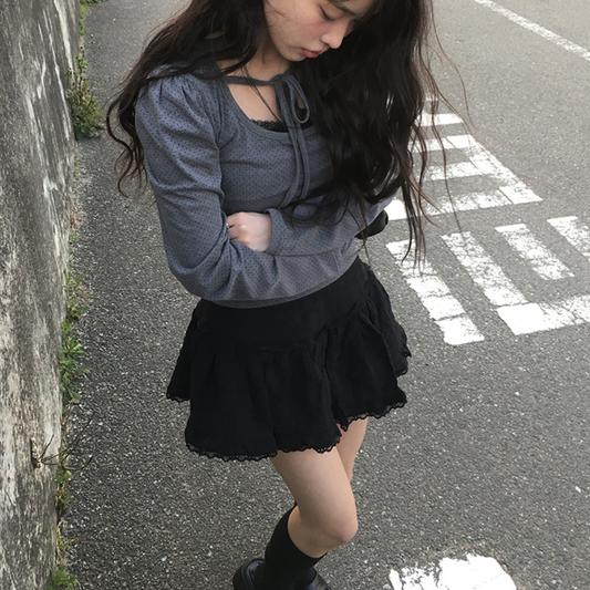 ｜anyonemore｜ Arting Lace Mini Skirt