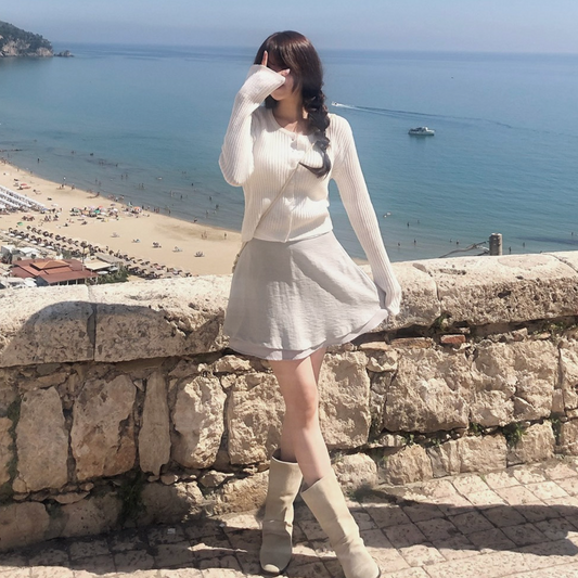 ｜SLOWAND｜ #SLOWMADE Layered & Flared Miniskirt