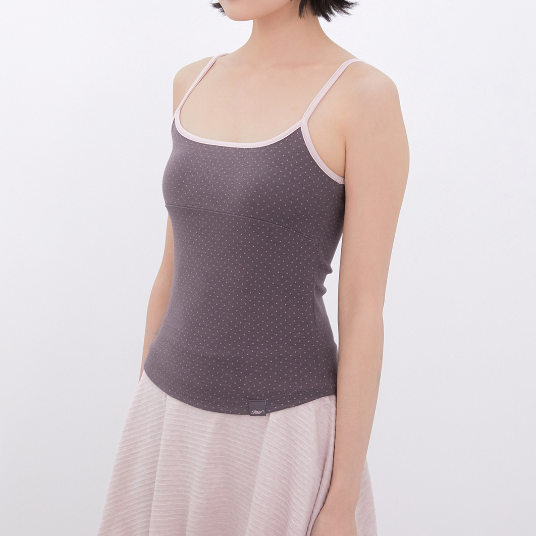 ｜Inner museum｜ Dot Two-Tone Sleeveless (COCOA)