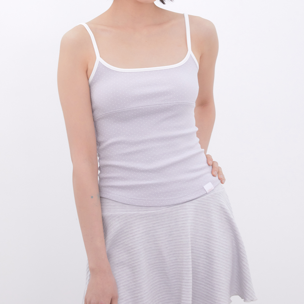 ｜Inner museum｜ Dot Two-Tone Sleeveless (BABYBLUE)