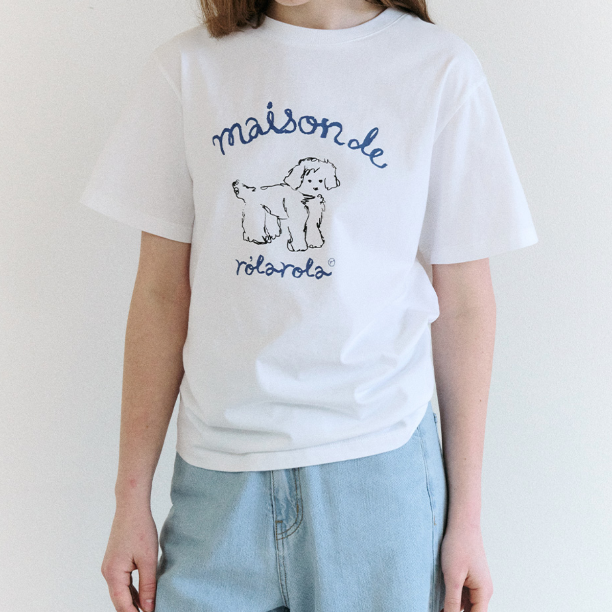 ｜rola rola｜ MAISON ROLA PUPPY FRIENDS T-SHIRT WHITE