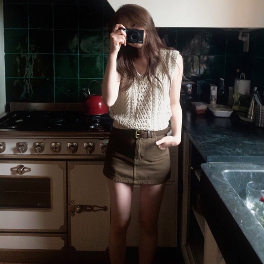 ｜SLOWAND｜ Laura Vintage Skirt Pants Belt Set