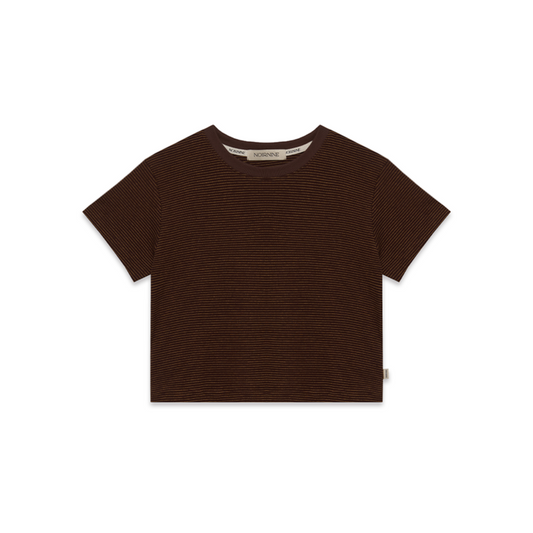｜NOIRNINE｜ Basic Stripe T-shirts ｜BROWN｜