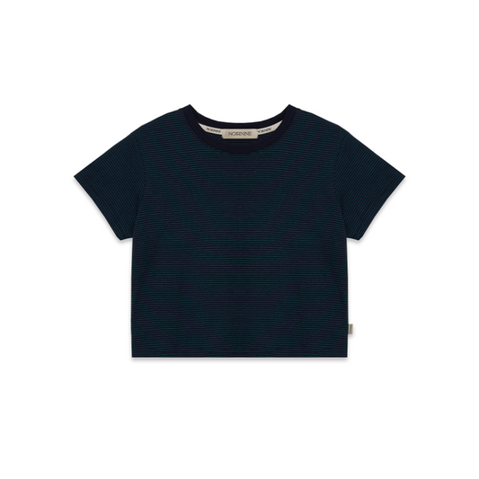 ｜NOIRNINE｜ Basic Stripe T-shirts ｜NAVY｜