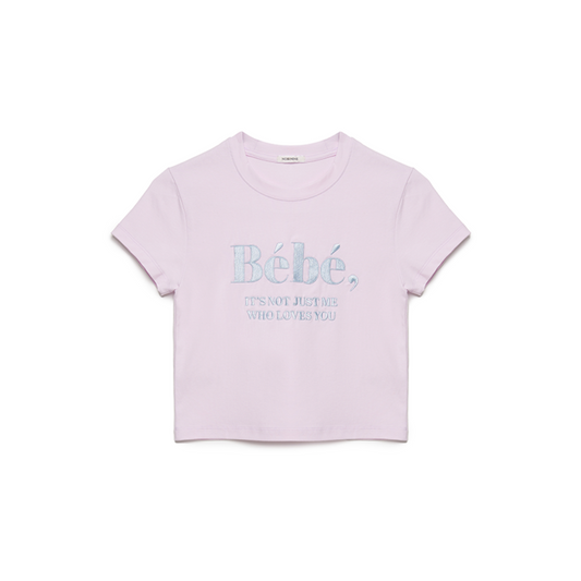 ｜NOIRNINE｜ Bébé Crop T-shirts ｜PINK｜