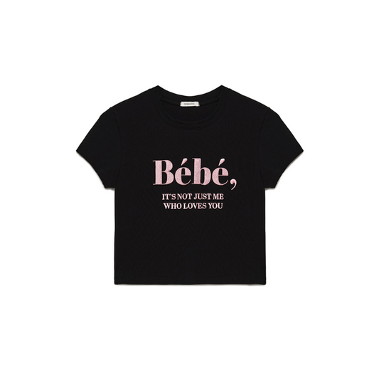 ｜NOIRNINE｜ Bébé Crop T-shirts ｜BLACK｜