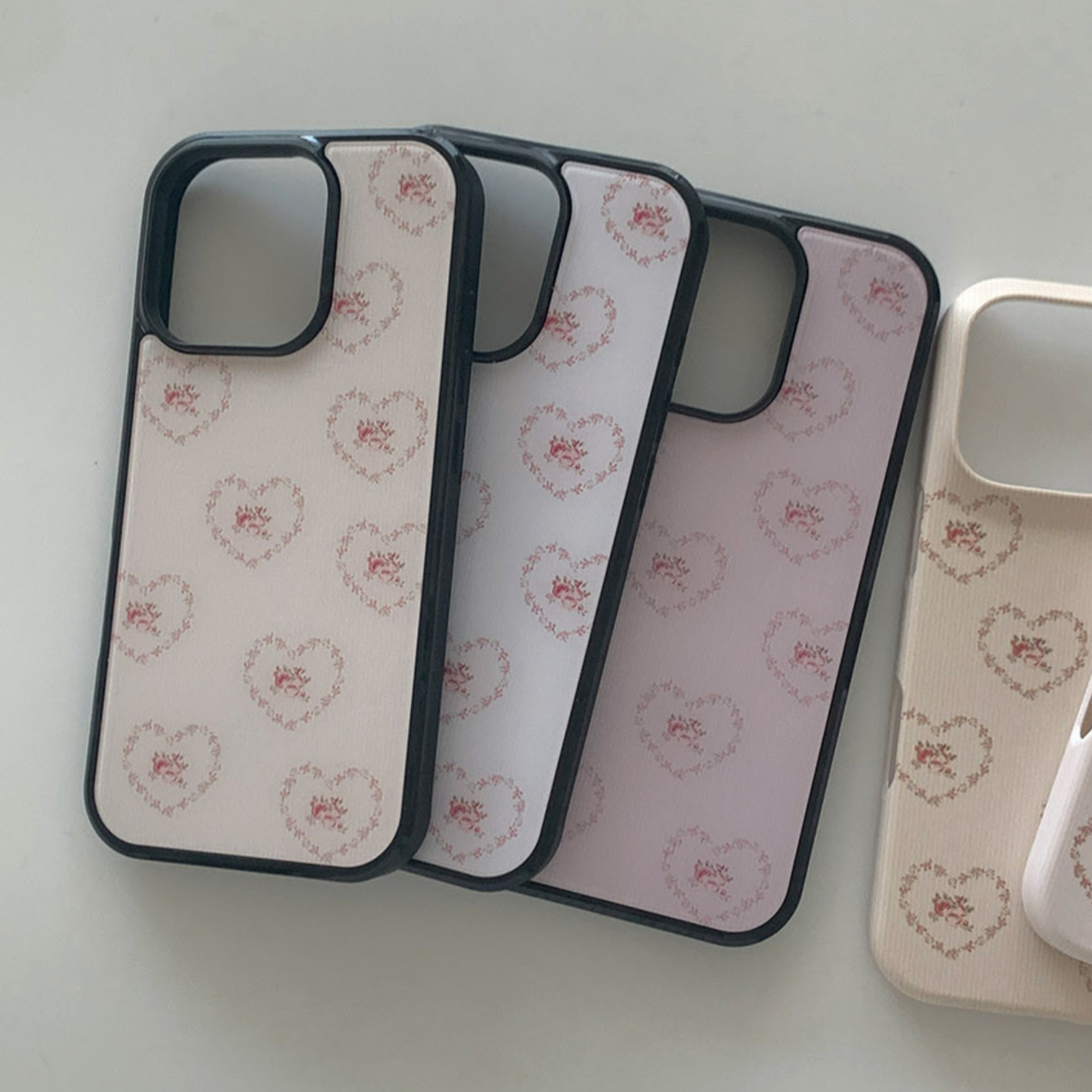 ｜Romantic Mood｜ Rosie Heart Glass Bumper Case