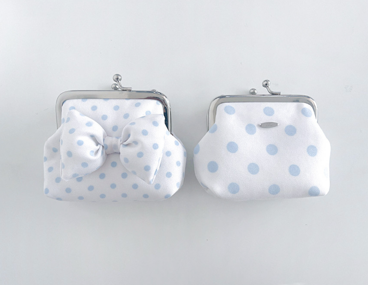 ｜Peakdrawing｜ Baby Blue Polkadot Frame Mini Bag