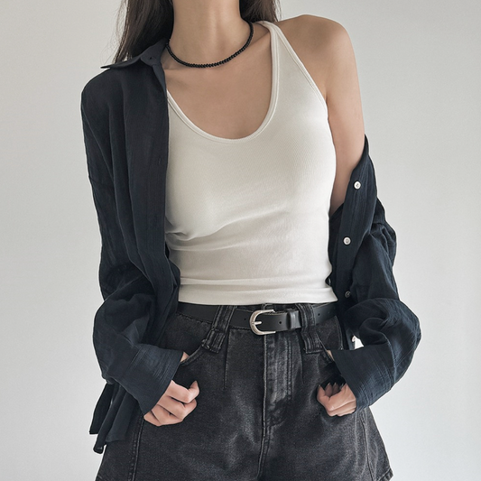 ｜SLOWAND｜ ONLY SLOW Slim Fit Halterneck Sleeveless