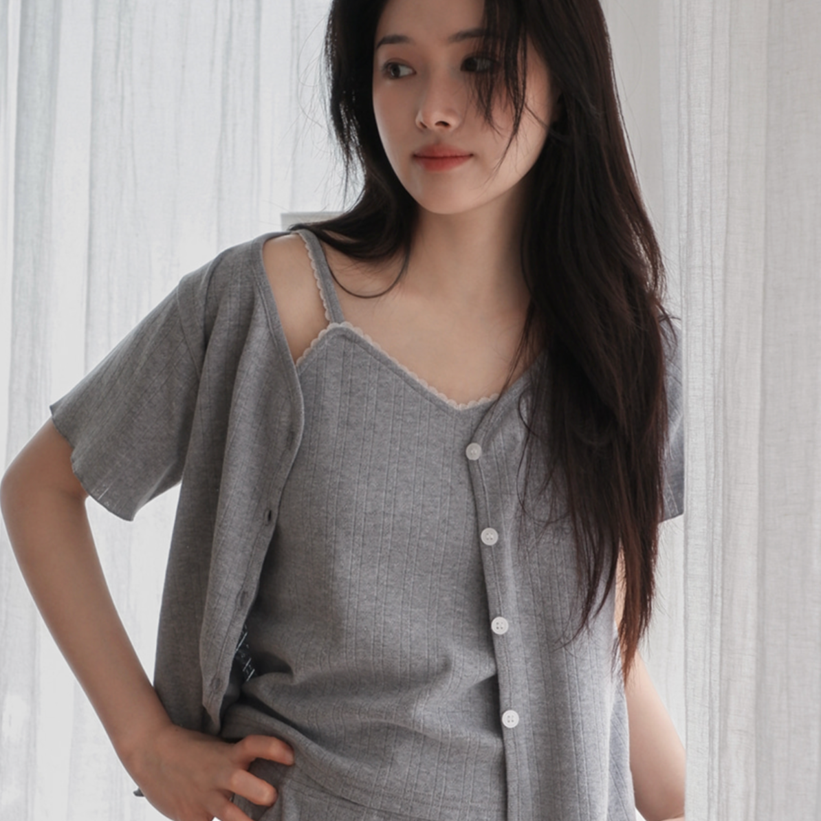 ｜Juuneedu｜ Softy Short Sleeve Pajamas Set