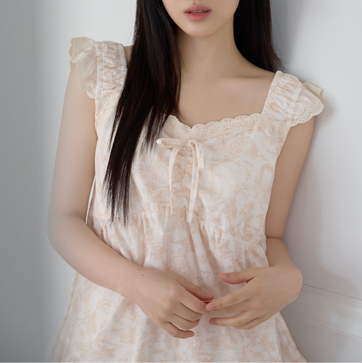 ｜Juuneedu｜ Arte Lace Sleeveless Pajamas Set