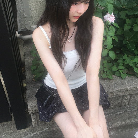 ｜anyonemore｜ Kons Ribbon Lace Square Neck String Sleeveless