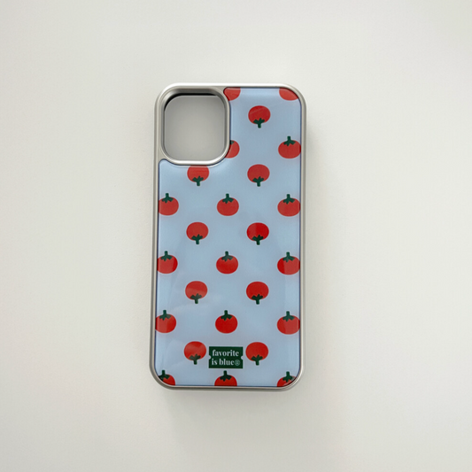 ｜midmaly｜ Tomato Silver Frame Phone Case