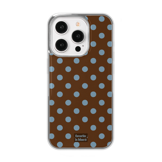 ｜midmaly｜ Choco Dot Silver Frame Phone Case