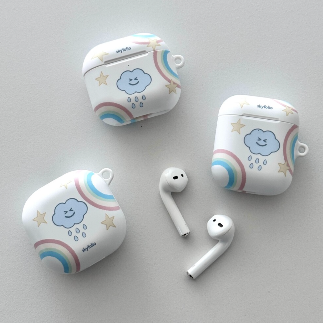 ｜skyfolio｜ Rainbow Cloud Airpods Case