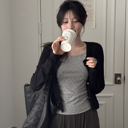 ｜SLOWAND｜ # SLOWMADE Tight Cover Fit Dot Sleeveless