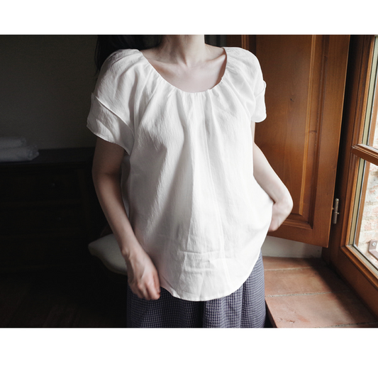 ｜SLOWAND｜ ONLYSLOW Modern Shirring Blouse