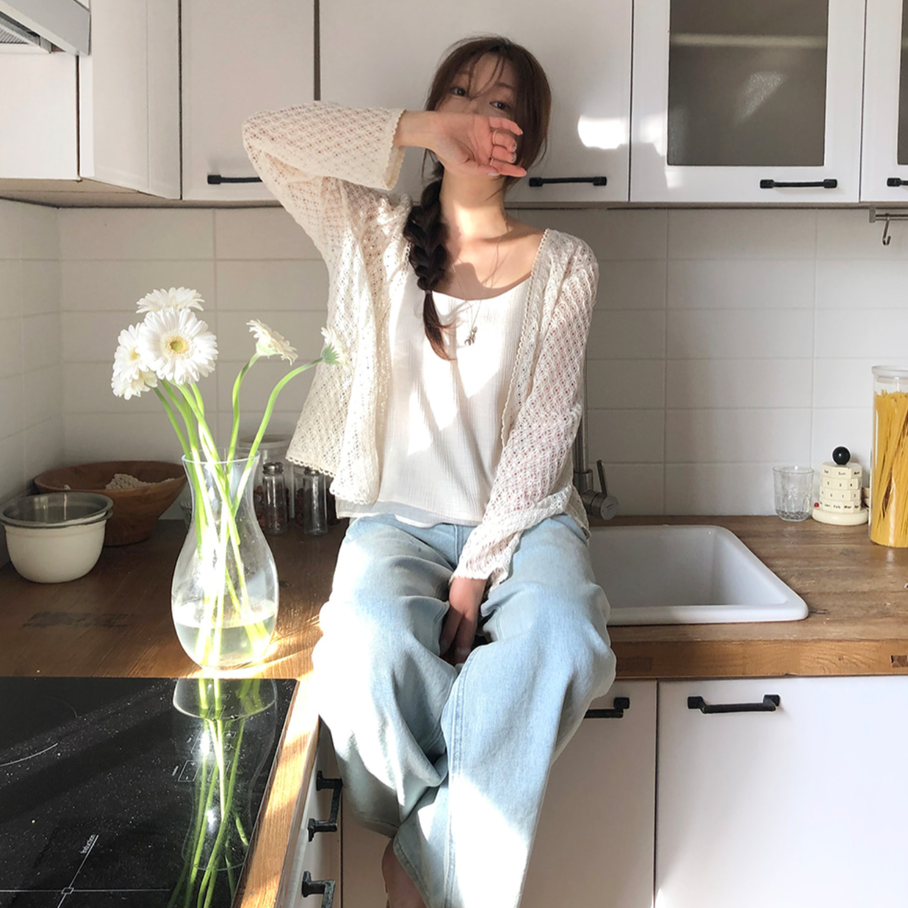 ｜SLOWAND｜ ONLYSLOW Weave Vintage Knit Jacket