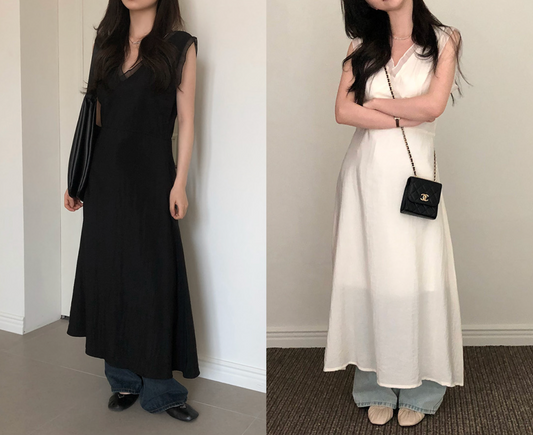 ｜CREAM CHEESE｜ Sasha Chiffon Layered Long Dress