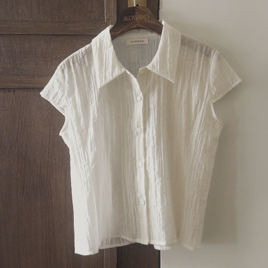 ｜SLOWAND｜ #SLOWMADE Kinda Cap Sleeve Blouse