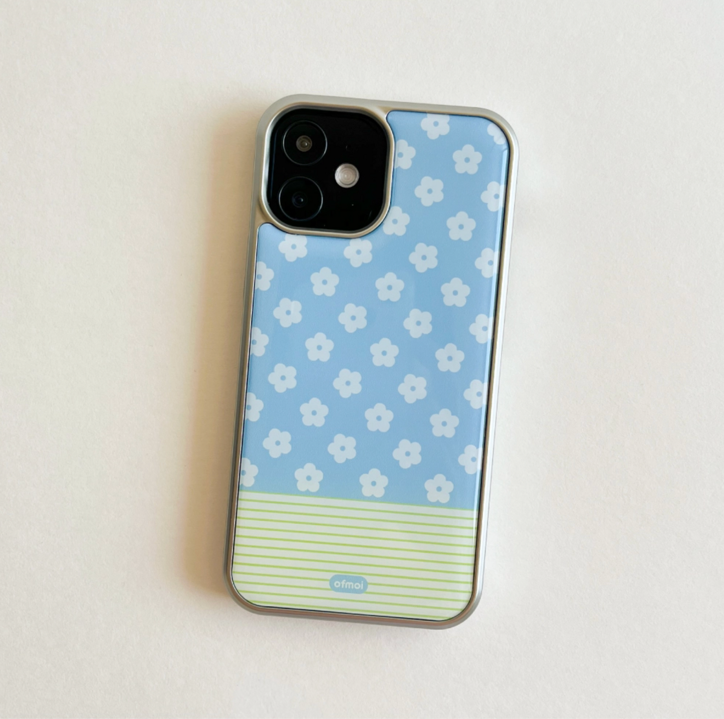 ｜ofmoi｜ Blue Bloom Silver Epoxy Case