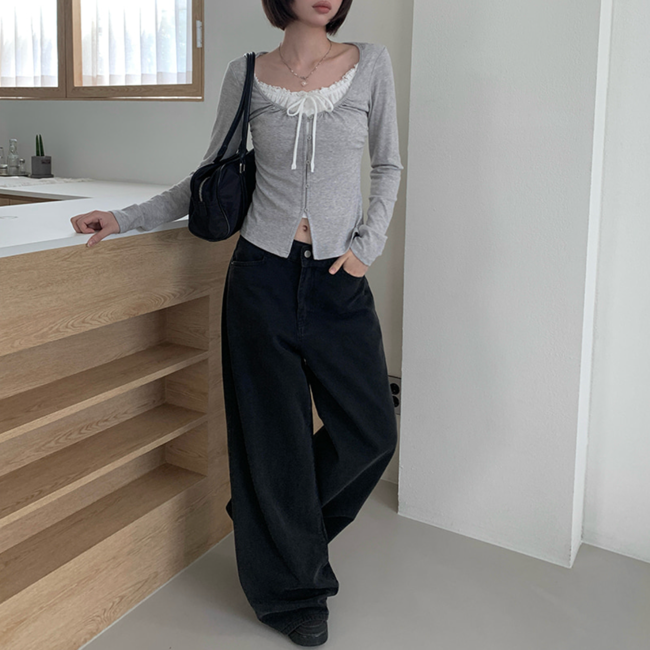 ｜anyonemore｜ Loader Back Pocket Long Wide Cotton Pants