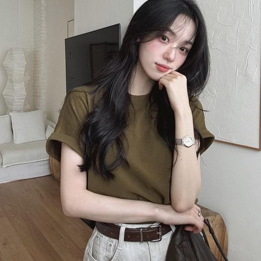 ｜SLOWAND｜ ONLY SLOW Balance Soft Warm Peach Napping T-shirt