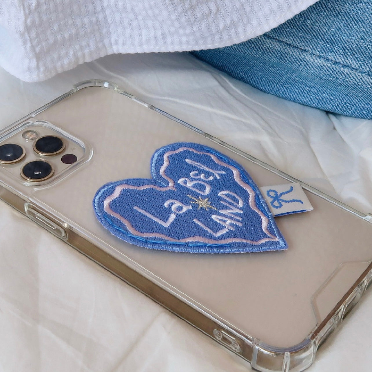 ｜La*Bel LAND｜ ｜ORDER MADE｜ Heart Label Case (Blue)