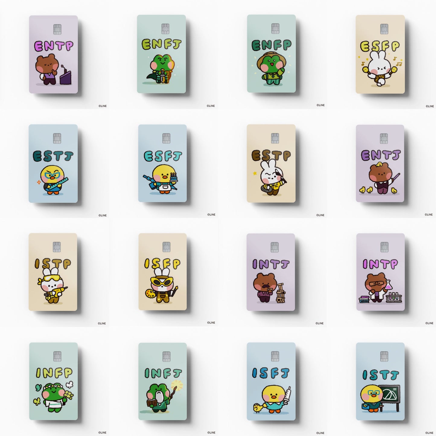 ｜Gosty｜ Card Sticker (Line Friends MBTI)