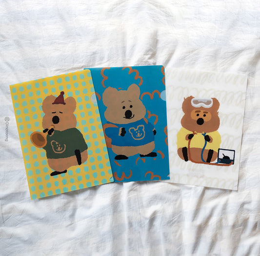 ｜Dinotaeng｜ Quokka in School Plastic File Folder (11Types) (PRE-ORDER)