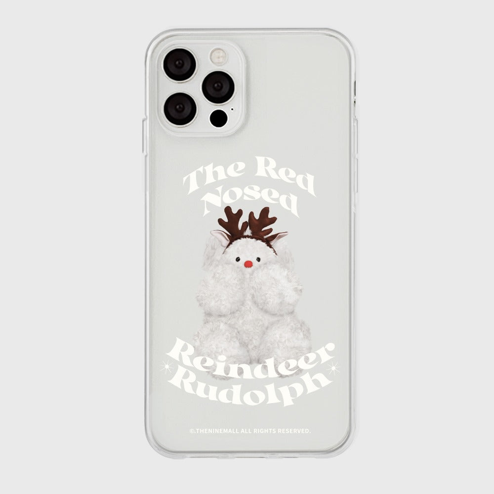 ｜THENINEMALL｜ 베이직 루돌프뽀꾸 Clear Phone Case (3 types)