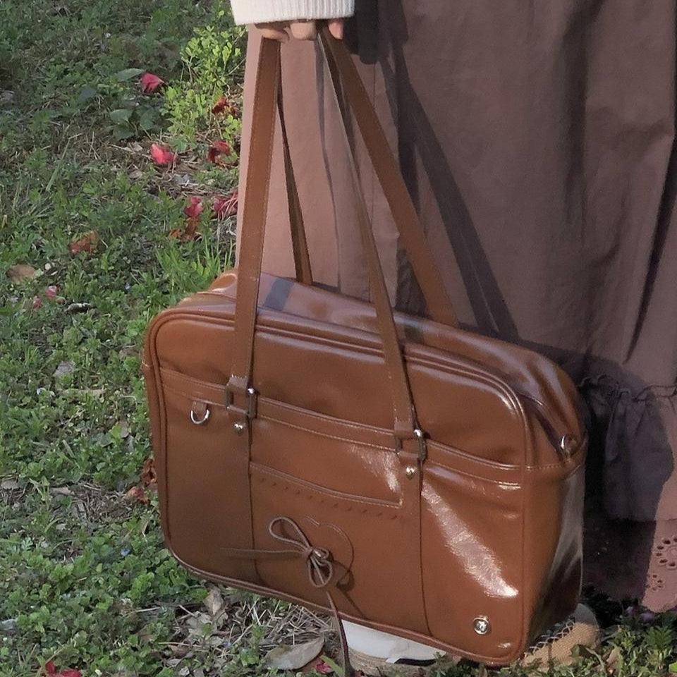 ｜ovuni｜ CLASSIC RIBBON SCHOOLBAG VINTAGE BROWN