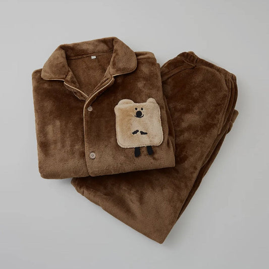 ｜SPAO X Dinotaeng｜ Sleeping Pyjama Set (Brown)