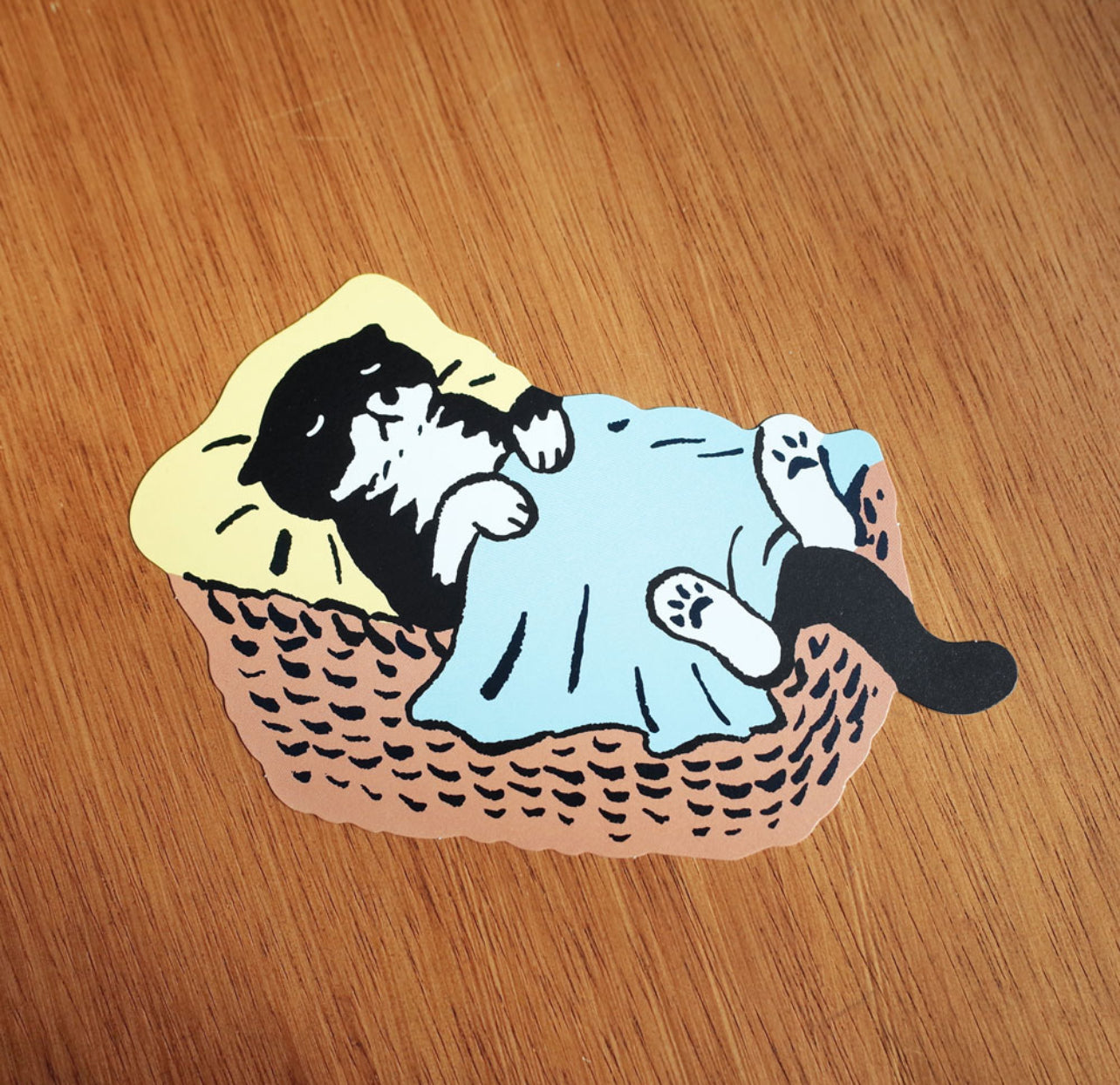 ｜HUGINN AND MUNINN｜ Die-Cut Postcard - 바구니 모