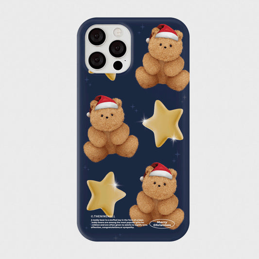 ｜THENINEMALL｜ 패턴 산타구미 Hard Phone Case (3 types)