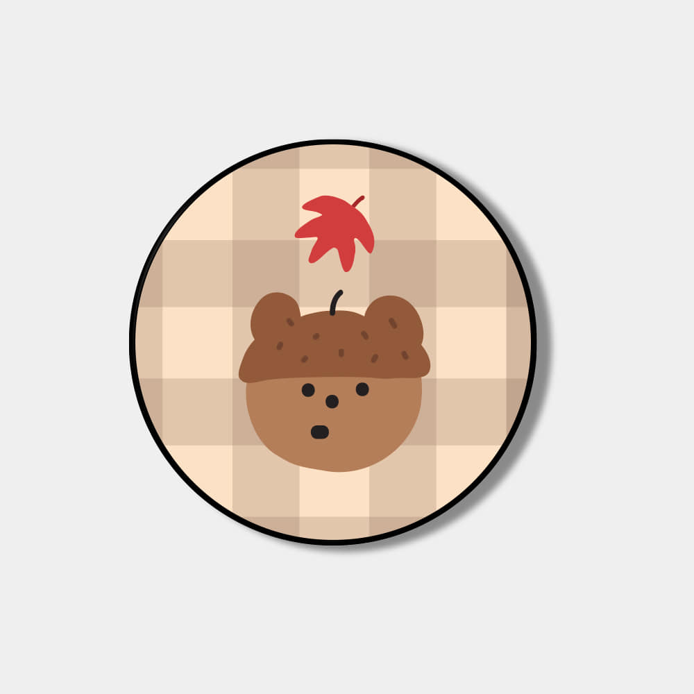 ｜THENINEMALL｜ Pattern Acorn Gummy Grip Tok