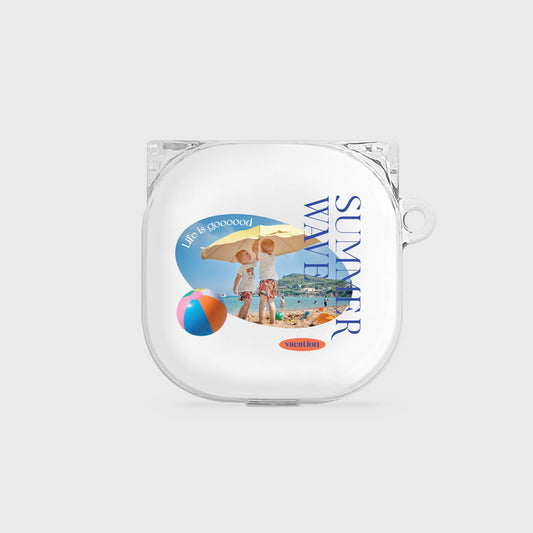 ｜Mademoment｜ 썸머웨이브 디자인 Buds Live Clear Case