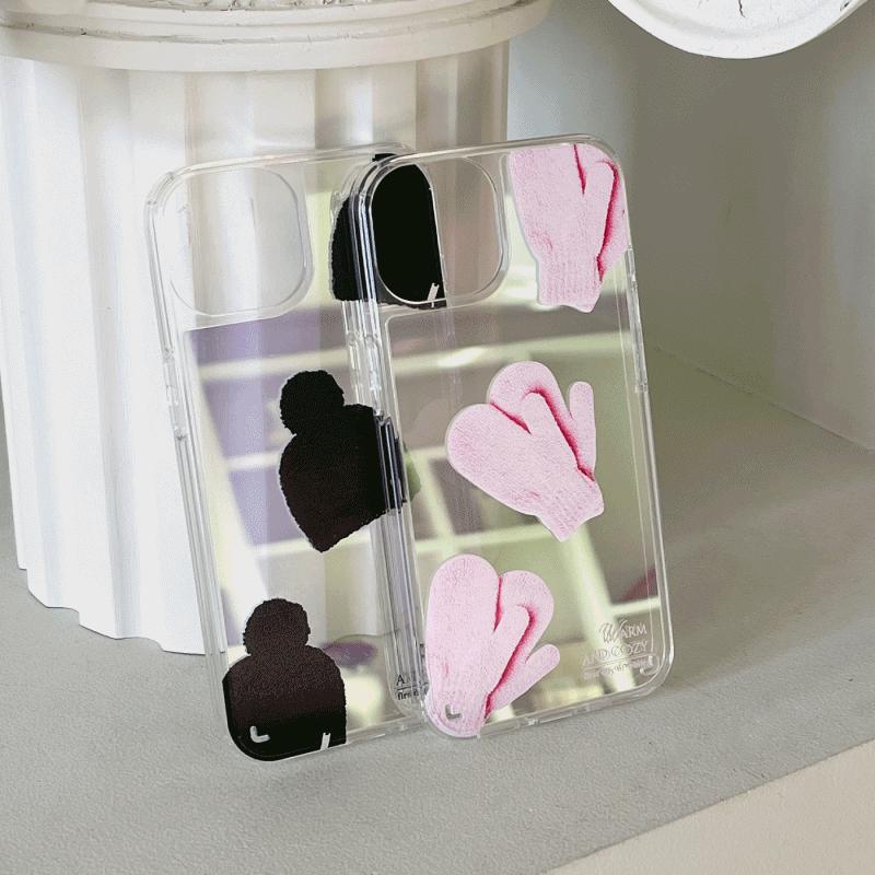 ｜Mademoment｜ Cozy Winter Design Glossy Mirror Phone Case