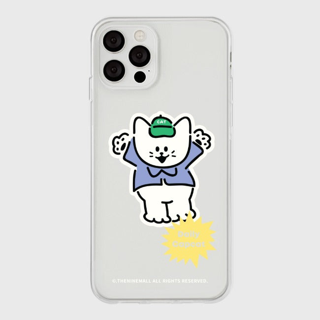 ｜THENINEMALL｜ Daily Capcat Clear Phone Case (2 types)
