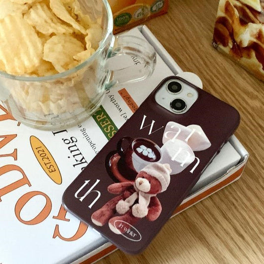 ｜Mademoment｜ Choco Teddy Lettering Design Phone Case