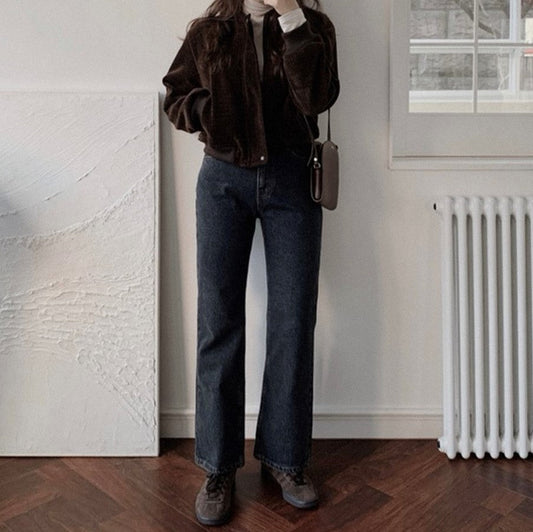 ｜SLOWAND｜ #SLOWMADE Dark Filter Semi-boot Cut Dark Blue Denim Pants