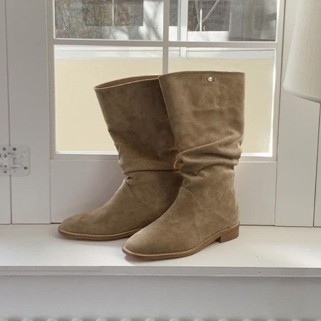 ｜SLOWAND｜ # LENTO Nature Shape Boots (Suede Boots) (2 Colors)