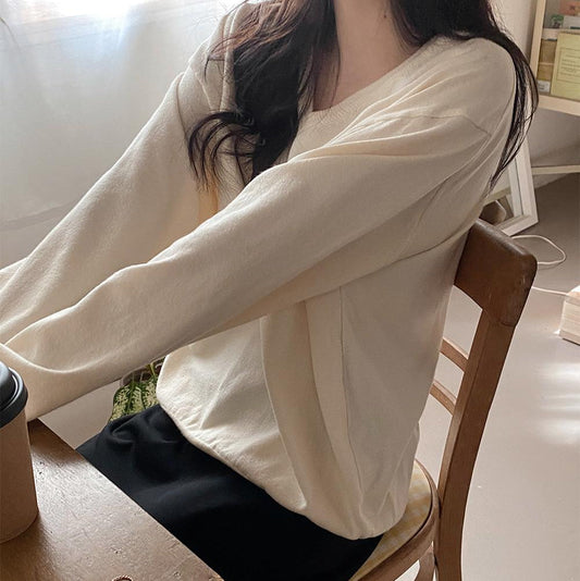 ｜SLOWAND｜ Soft Gold Pendant V knit (5 Colors)