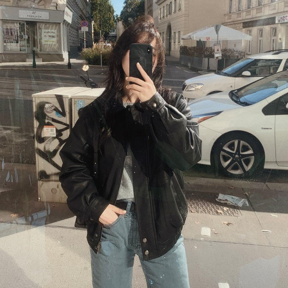 ｜SLOWAND｜ # SLOWMADE Matt Leather Padding Blouson (2 Colours)