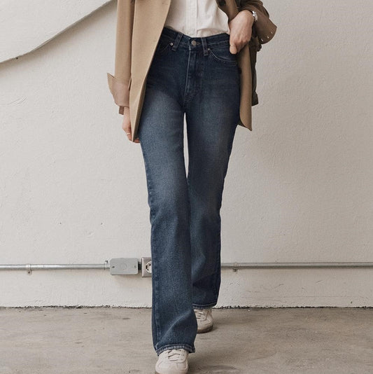 ｜SLOWAND｜ #SLOWMADE Semi-boot Cut Denim Pants (4 Colors)