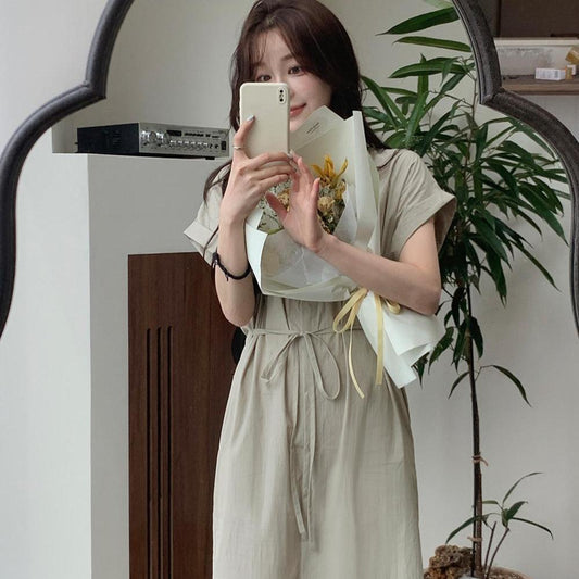 ｜SLOWAND｜ # SLOWMADE City Clean Fit Robe Shirt Dress (2 Colors)